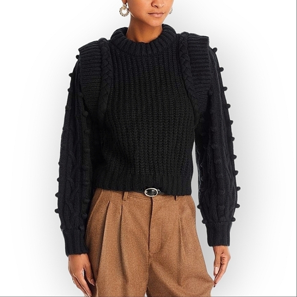 lumignon Lumignon Houndstooth fur knit top